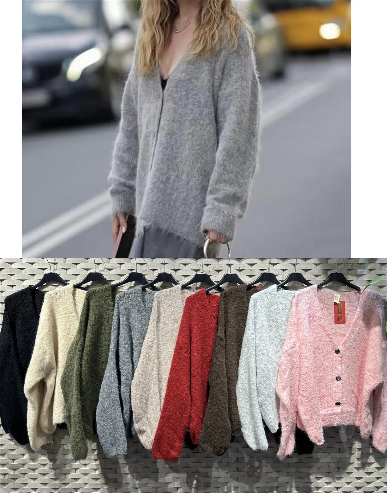 Ala Mode Fashion-DOB;Accessoires;Leather Wear; Young Fashion - Neuss | Artikel-Nr. 8126 | 39%Poly 16%Poly 15%Nylon 10%Alpaga 10%Wolle 2%Spandex | Mindestbestellmenge 2 Stück | Kategorie: Strickjacke | Angebot: Sofortprogramme, Orderware | Adresse: Ala Mode Fashion - Breslauerstr. 8 Raum 113 - 41460 neuss - Tel: 021312091616 - ala-mode@web.de