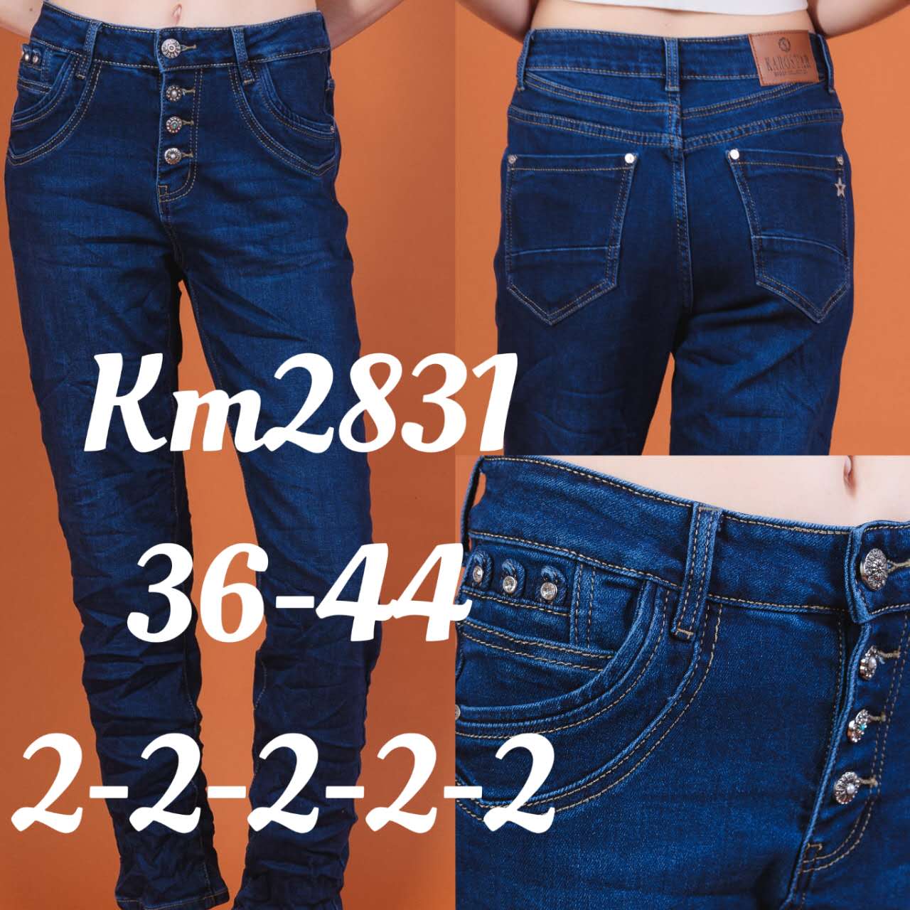 A-Star - Damenbekleidung - Jeans - Hosen | Artikel-Nr. KM2831 | Karostar | Größen im Lot36 = 238 = 240 = 242 = 244 = 2 | Kategorie: Übergröße/BigSize | Angebot: Damenbekleidung, Große Größen, Young Fashion, Sofortprogramme, Orderware | Adresse: A-Star Mode UG - Trakehnenstraße 17 - 47445 Moers - Tel: 021317183752 - a.starfashionug@gmail.com