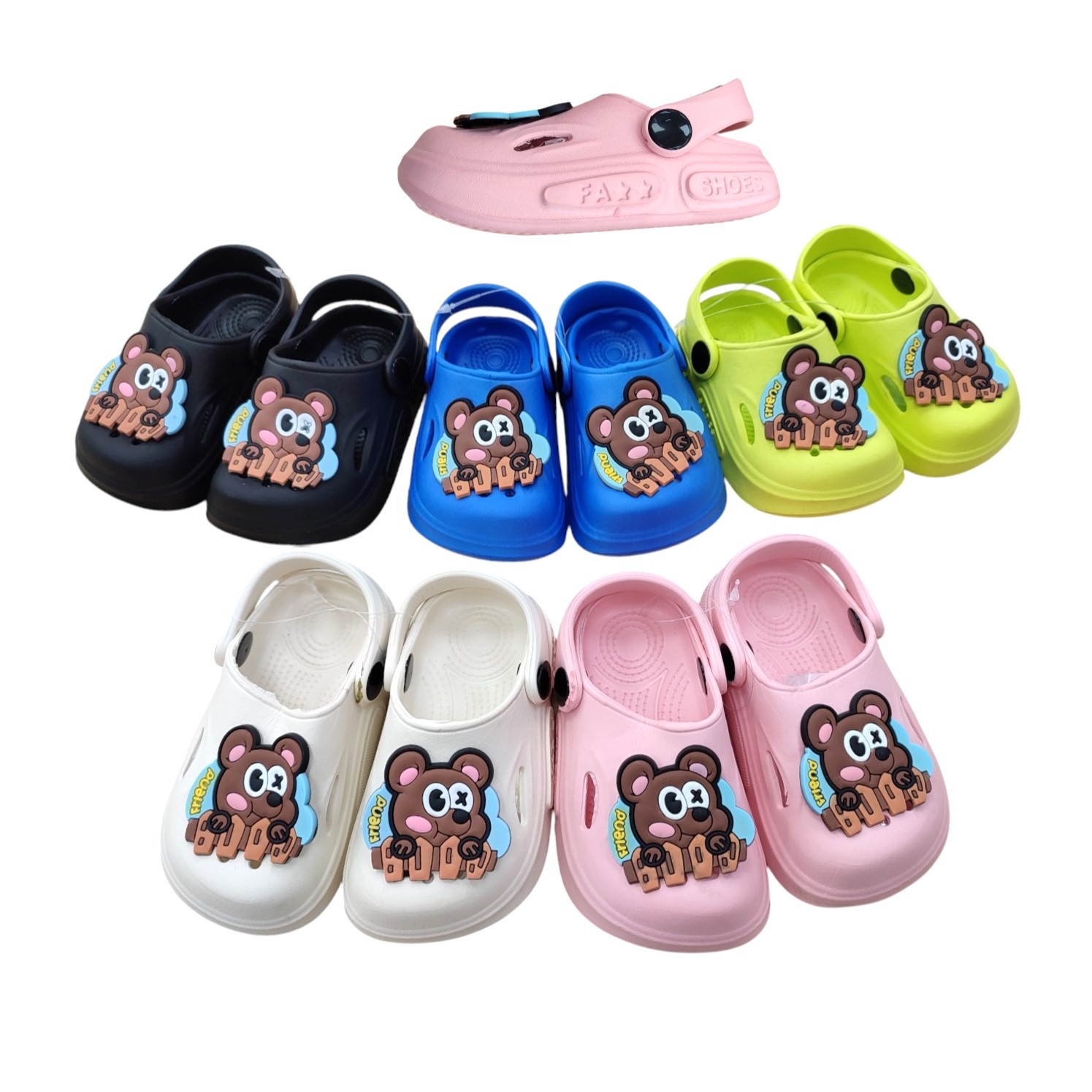 Mario Schuhs - Accessoires;Schuhe;Beach Wear;Young Fashion;Kinder&Teens - Neuss | Artikel-Nr. YM33-3 | Latschen | Pink 6p, Royal 6p, Bl 12p, Beige 6p, Green 6p Gemischte Farben im Lot, ohne Schuhkartons. Aufgrund der Lichtverhältnisse bei der Produktfotografie und unterschiedlichen Bildschirmeinstellungen kann es dazu kommen, dass die Farbe des Produktes nicht authentisch wiedergegeben wird | Kategorie: Kinderschuhe / Sandalen & Slippers | Angebot: Sofortprogramme, Orderware | Adresse: Mario Schuhs - Anton-Kux-Str. 2 - 41460 Neuss - Tel: 02131 5123682 - mario.schuhs@hotmail.com