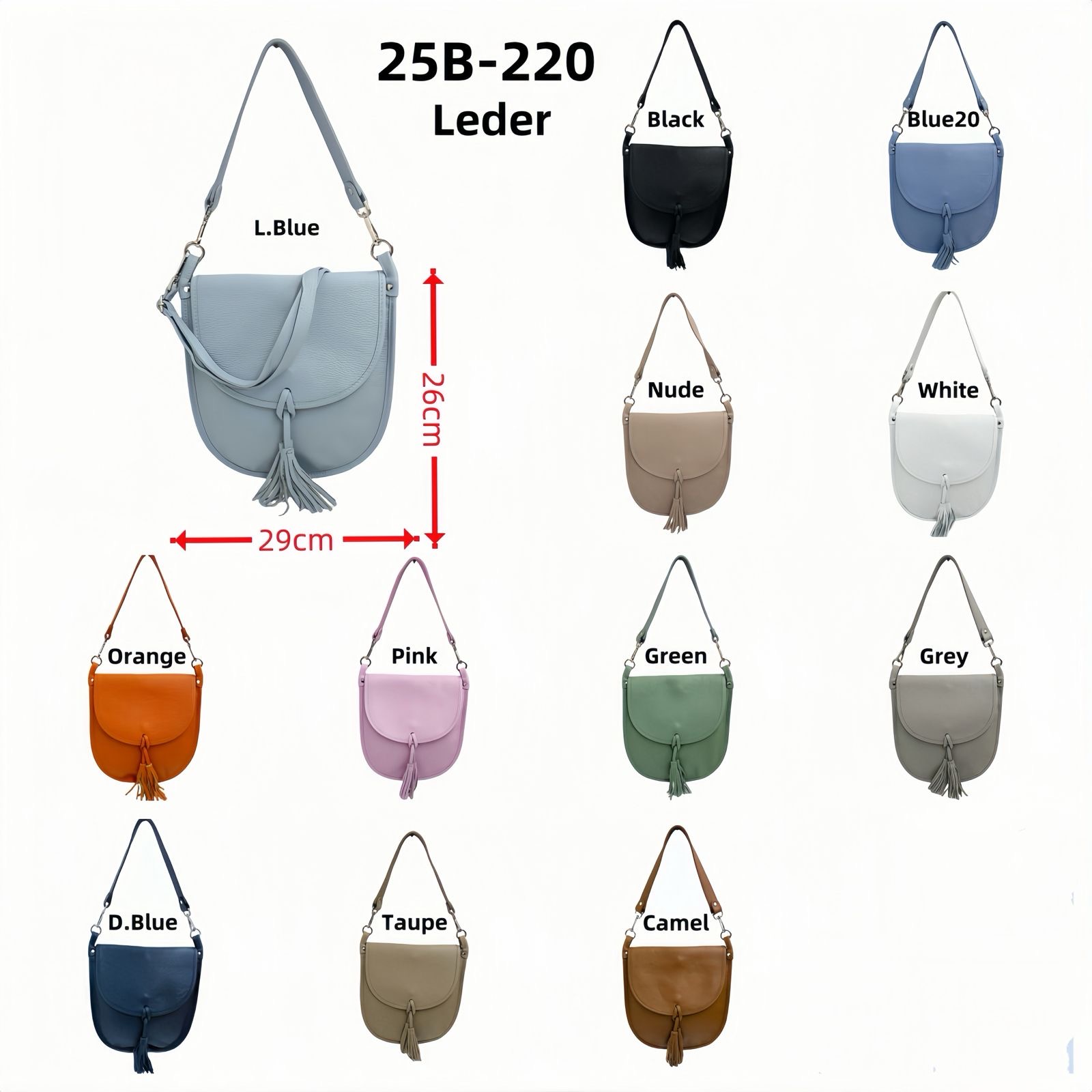 Hier geht's zum Shop von: gloria fashion gmbh - Großhandel Taschen, Echtleder, Kunstleder - Dreieich | Artikel-Nr. 25B-220 | Ledertasche Mode | Kategorie: Ledertasche Mode | Adresse: gloria fashion gmbh - Raum E07 - im gefierth 6 - 63303 dreieich - Tel: 00491721988886 - gloriafashiongmbh@hotmail.com | Angebot: Damenbekleidung, Damen Accessoires, Schuhe, Young Fashion, Leather Wear