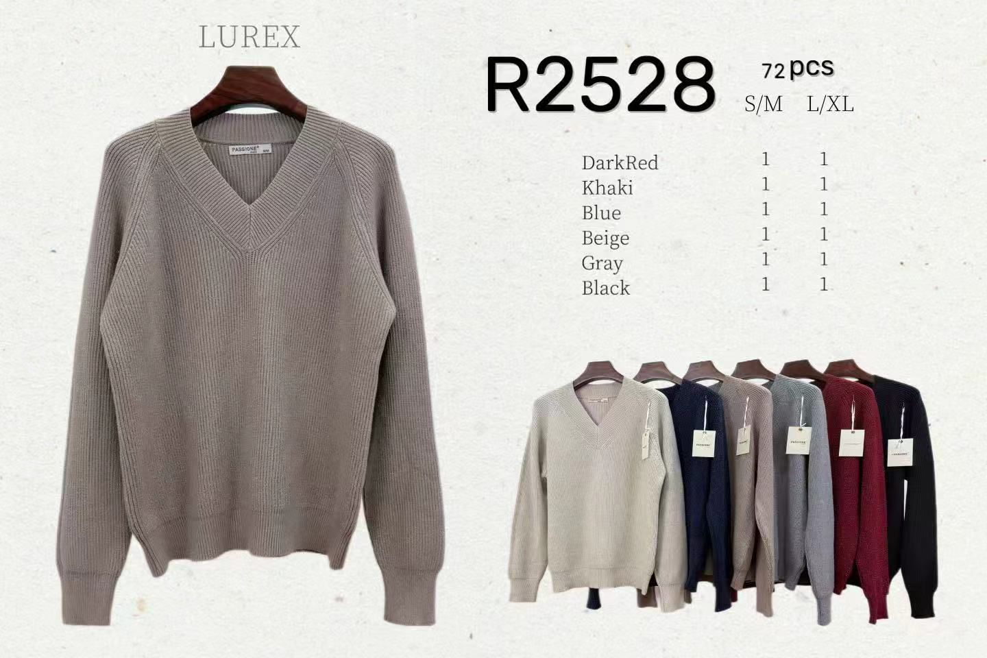 Hier geht's zum Shop von: Macco Moda GmbH Le Bonbon - DOB - Neuss | 12er Lot Strick Lurex Pulli | Artikel-Nr. R2528 | Pulli | 30 % Polyamide / 20 % Viscose / 20 % Baumwolle / 15 % Modal / 15 % ElasthanAA von S/M ist 50 cm | Kategorie: Pullover | Adresse: Macco Moda GmbH - Le Bonbon - Anton-Kux-Str. 2 B201 - 41460 Neuss - Tel: +49 17680315577 - maccomoda@outlook.com | Angebot: Damenbekleidung, Damen Accessoires, Herren Accessoires, Große Größen, Young Fashion, Sofortprogramme, Orderware