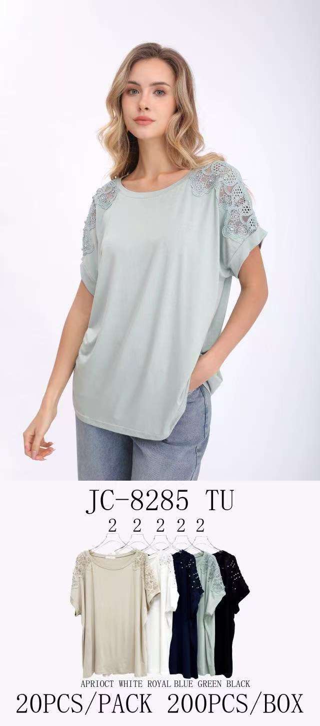 DW-Empire - Damenmode, Kindermode, Accessoires, Taschen, Tücher | Sommer Shirt mit Straß Applikation und Stickerei | Artikel-Nr. jc8285 livi | viscose | Kategorie: Oberteile / Shirts | Angebot: Damenbekleidung, Damen Accessoires, Schuhe, Dessous, Große Größen, Young Fashion, Landhausmode, Leather Wear, Sofortprogramme, Orderware | Adresse: DW-Empire - Johanniskirchstr. 94 - 45329 Essen - Tel: 021311783220 - info@dw-empire.de