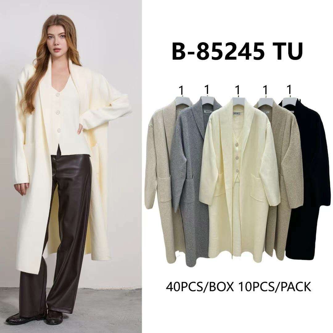 DW-Empire - Damenmode, Kindermode, Accessoires, Taschen, Tücher | 2 teiler strick mantel set mit weste | Artikel-Nr. 85245 | livia fein strick | Kategorie: Jacken / Strickjacken | Angebot: Damenbekleidung, Damen Accessoires, Schuhe, Dessous, Große Größen, Young Fashion, Landhausmode, Leather Wear, Sofortprogramme, Orderware | Adresse: DW-Empire - Johanniskirchstr. 94 - 45329 Essen - Tel: 021311783220 - info@dw-empire.de