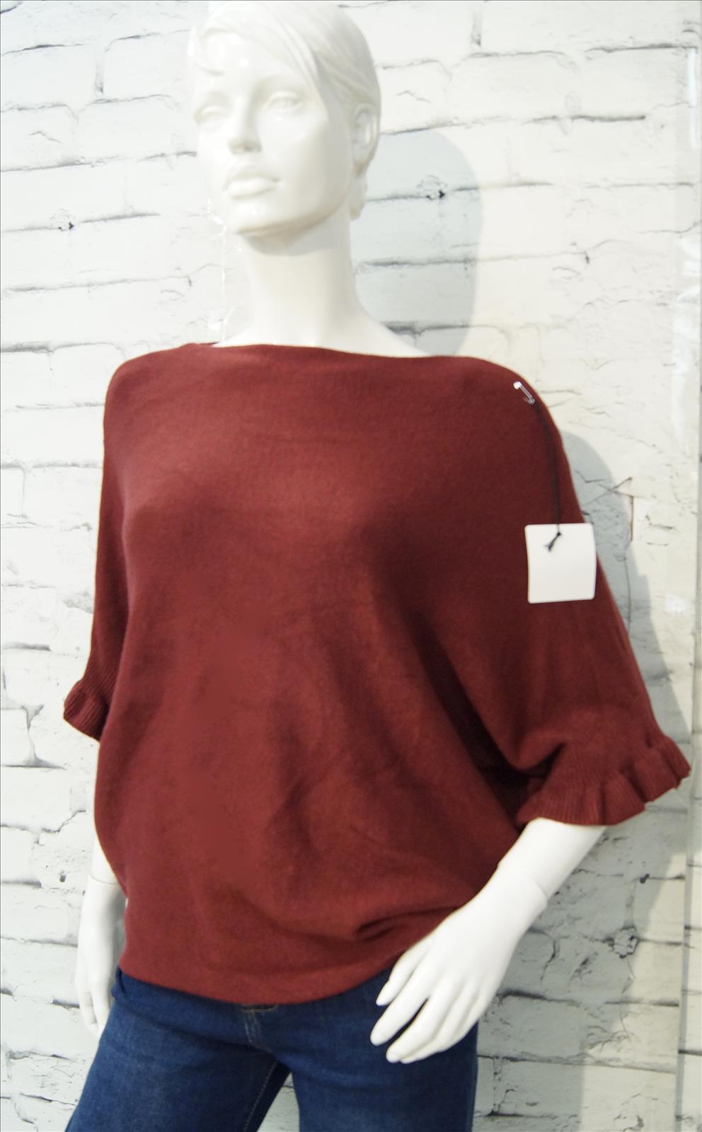 Bhatti Mode GmbH - Young fashion, DOB - Blusen, Hosen Jacken, Jeans, Kleider, Pullover etc. | Artikel-Nr. 16697 | Pulli Rüschenärmel | # Feinstrickpulli mit kurzem Rüschenärmel ## weiches schönes Material ##A-A 60 bis 70 cm # # 50%Viskose28%Polyamid22%Modal # | Kategorie: Shirt/Bluse/Pullover | Angebot: Damenbekleidung, Young Fashion, Sofortprogramme | Adresse: Bhatti Mode GmbH - Breslauer Str. 8 - 41460 Neuss - Tel: 02131-130004 - gurdip-bhatti@t-online.de