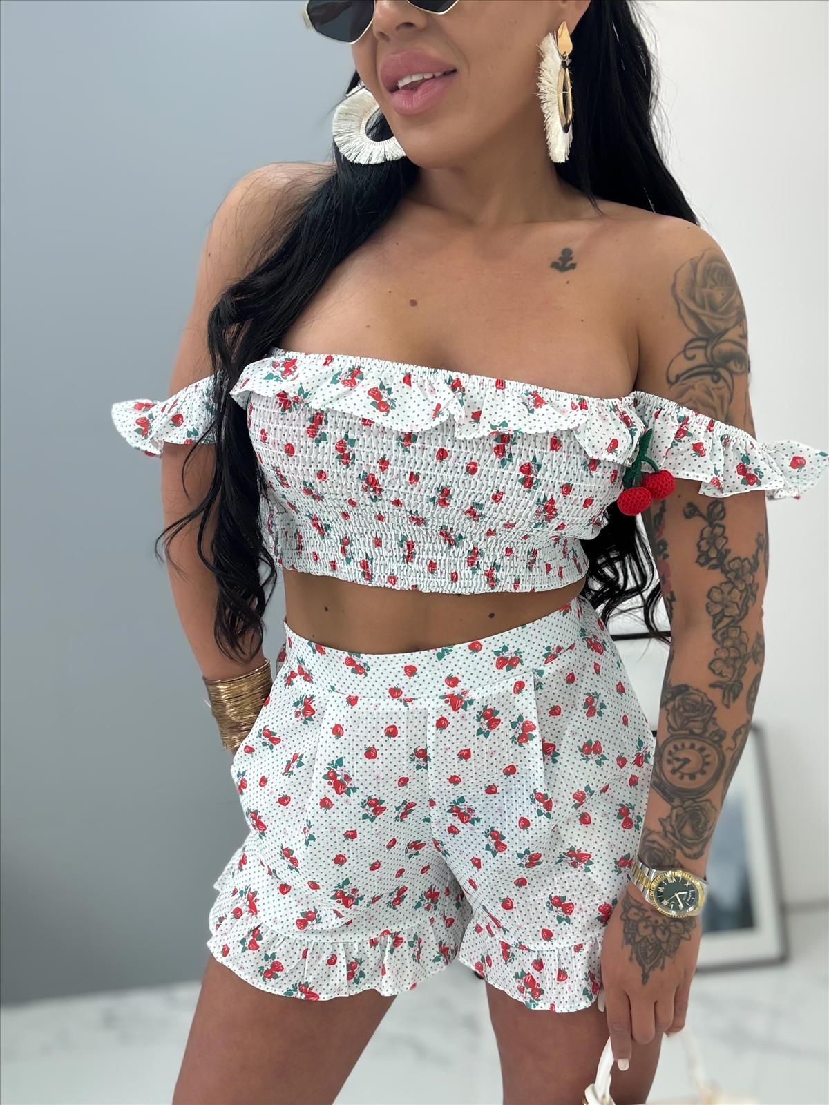 Hier geht's zum Shop von: efashion s.r.o. - DOB;Accesoires;Schuhe;Young Fashion - Medvedov | White elegant set with strawberries BERRY | Artikel-Nr. EC5736 white | Kategorie: Women´s clothes / Elegant sets | Adresse: efashion s.r.o. - Medvedov 248 - 93007 Medvedov - Tel: 00421915306623 - egrikolocsicsjudit@gmail.com | Angebot: Sofortprogramme, Orderware