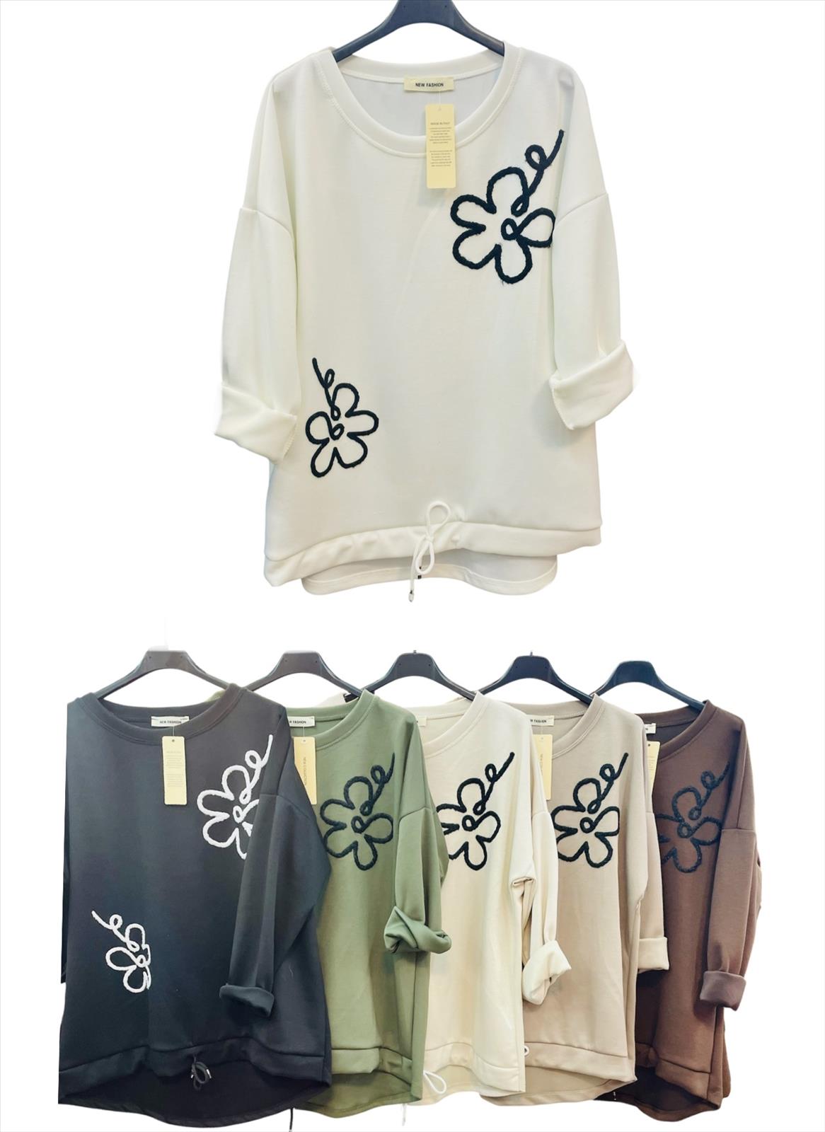 Amanat GmbH - BOHO STYLE Tunika , Kleider | Artikel-Nr. Sw 010 | Damen Sweatshirt mit Blumenmuster | Kategorie: 50%Poliestere / 45%Viscosa / 5%Elastan | Angebot: Damenbekleidung, Young Fashion, Leather Wear, Sofortprogramme, Orderware | Adresse: Amanat GmbH - Breslauerstr., 8 - 41460 Neuss - Tel: 021311531661 - amanatgmbh@gmail.com