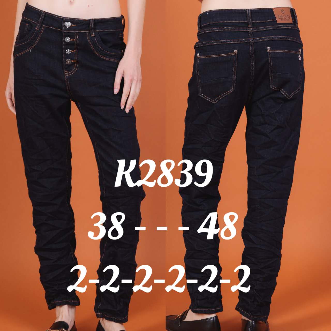 A-Star - Damenbekleidung - Jeans - Hosen | Artikel-Nr. K2839 | Karostar | Größen im Lot38 = 240 = 242 = 244 = 246 = 248 = 2 | Kategorie: Übergröße/BigSize | Angebot: Damenbekleidung, Große Größen, Young Fashion, Sofortprogramme, Orderware | Adresse: A-Star Mode UG - Trakehnenstraße 17 - 47445 Moers - Tel: 021317183752 - a.starfashionug@gmail.com