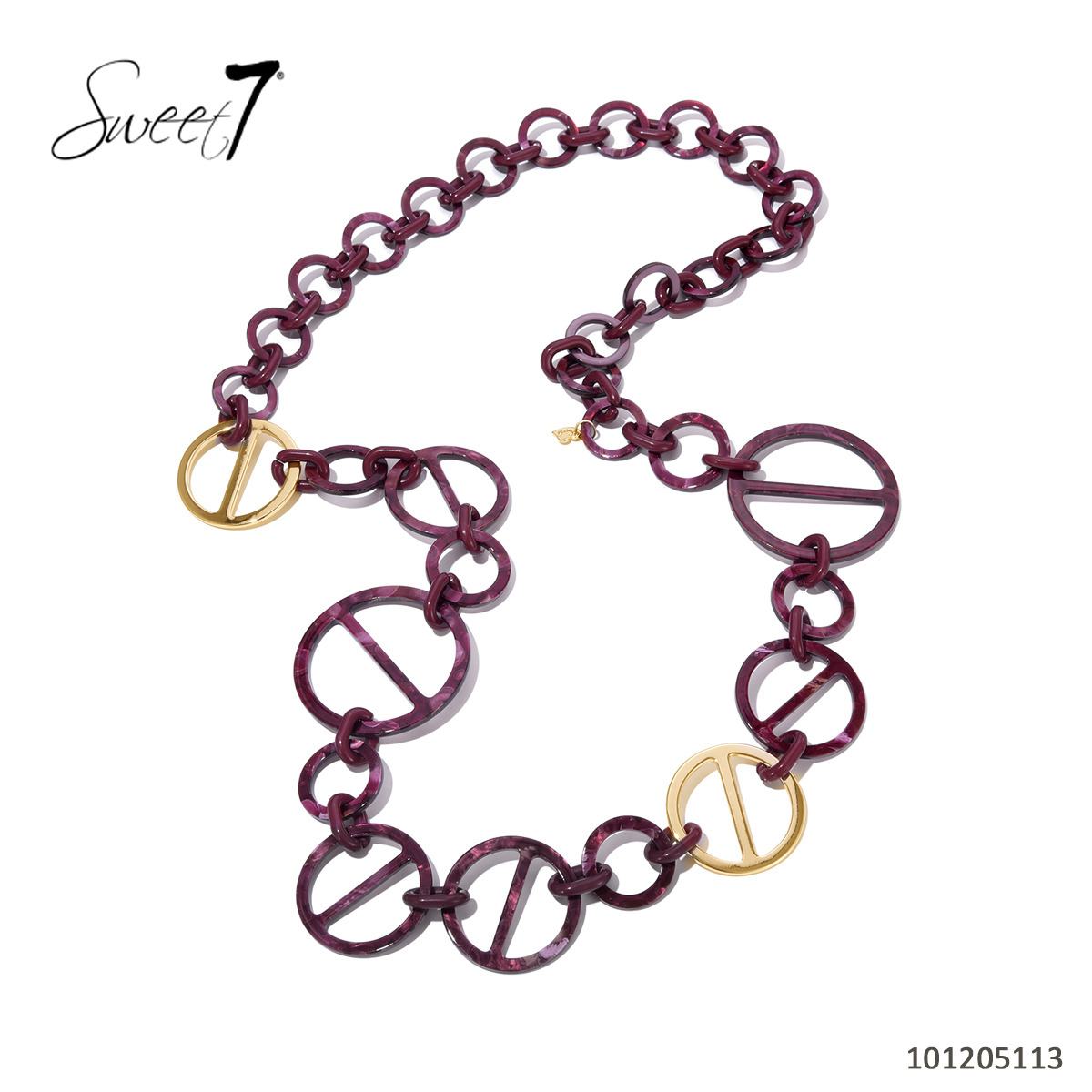 Sunny Mode GmbH - Junge Mode aus Paris | Kette Sweet7 | Artikel-Nr. 101205113 | Diese moderne Halskette von Sweet7 besteht aus Rundelementen mit markanten Querstreben und wird durch goldfarbene Details stilvoll ergänzt. Ihr ausgefallenes Design macht sie zum perfekten Accessoire für trendbewusste Outfits. | Kategorie: Schmuck / Ketten | Angebot: Damenbekleidung, Damen Accessoires, Große Größen, Young Fashion, Sofortprogramme | Adresse: Sunny Mode GmbH - Kölner Str. 1 - 65760 Eschborn - Tel: 06196 483138 - info@sunnymode.de