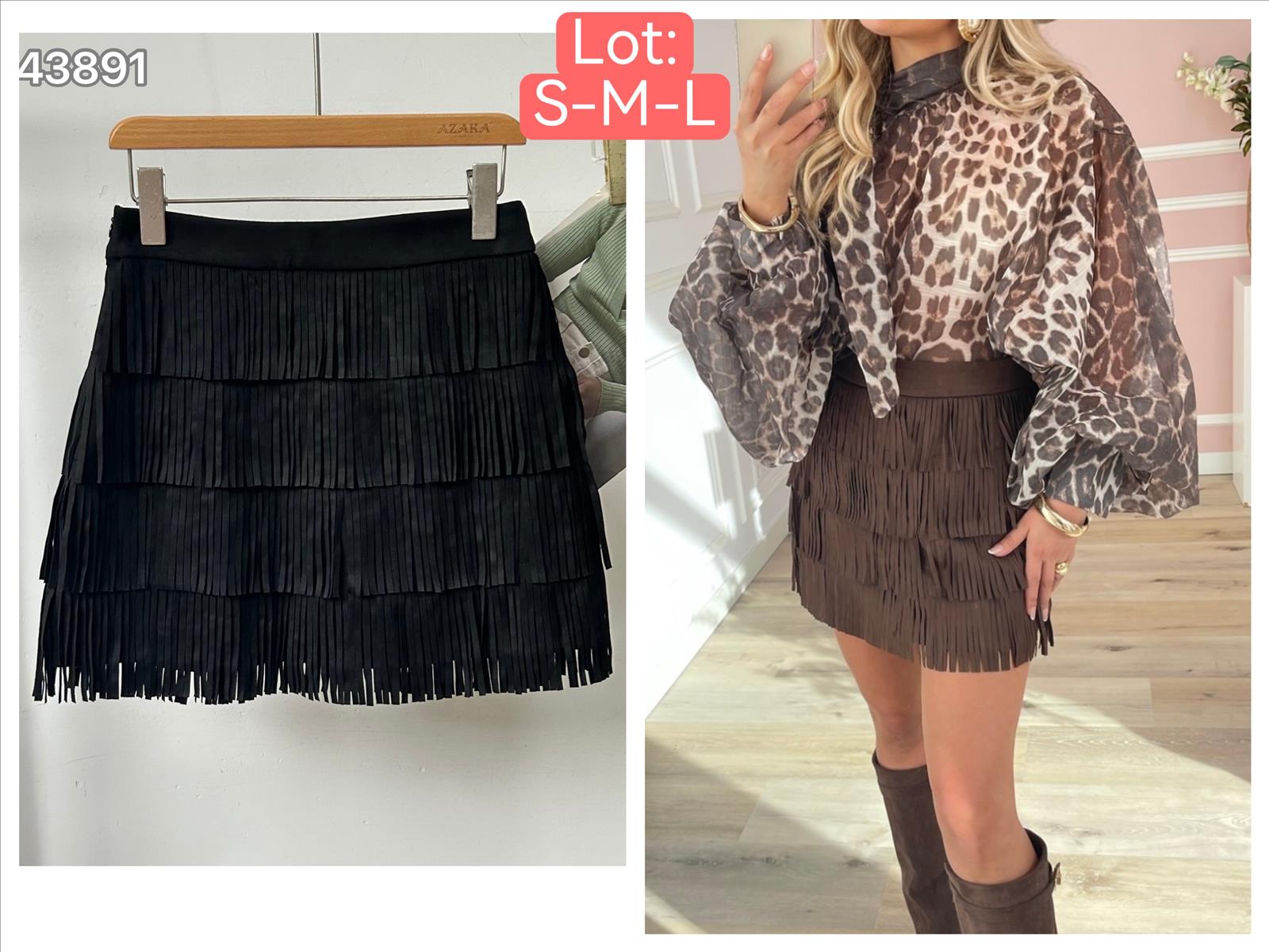 Miss Furs GmbH - MISS FURS Damenmode - Accessoires, Sportswear, Jeans, Tops, Bags | Artikel-Nr. 43891 | Rock mit Franzen | Kategorie: Bekleidung / Röcke | Angebot: Damenbekleidung, Damen Accessoires, Young Fashion, Sofortprogramme, Orderware | Adresse: Miss Furs GmbH - Breslauer Str. 8 - 41460 Neuss - Tel: 02131-3165333 - info@missfurs.de