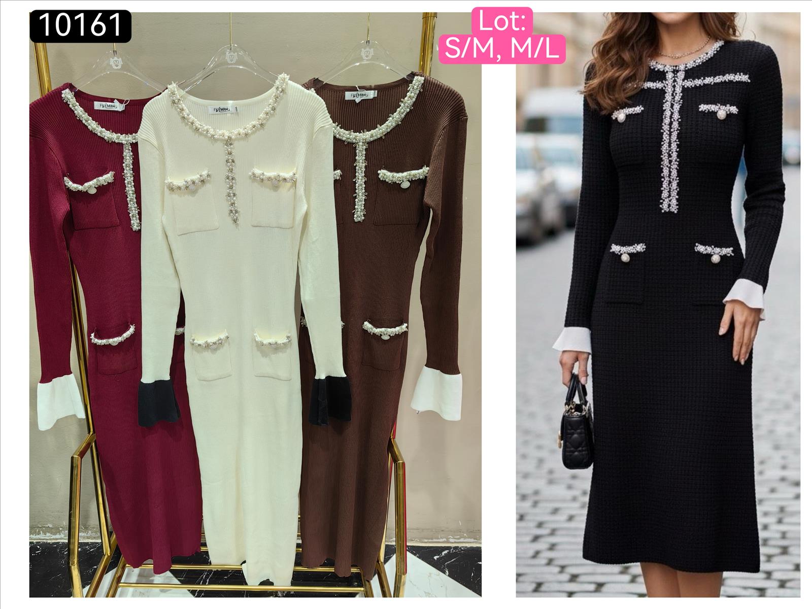 Miss Furs GmbH - MISS FURS Damenmode - Accessoires, Sportswear, Jeans, Tops, Bags | Artikel-Nr. 10161 | Strickkleid | Kategorie: Bekleidung / Kleider & Röcke | Angebot: Damenbekleidung, Damen Accessoires, Young Fashion, Sofortprogramme, Orderware | Adresse: Miss Furs GmbH - Breslauer Str. 8 - 41460 Neuss - Tel: 02131-3165333 - info@missfurs.de