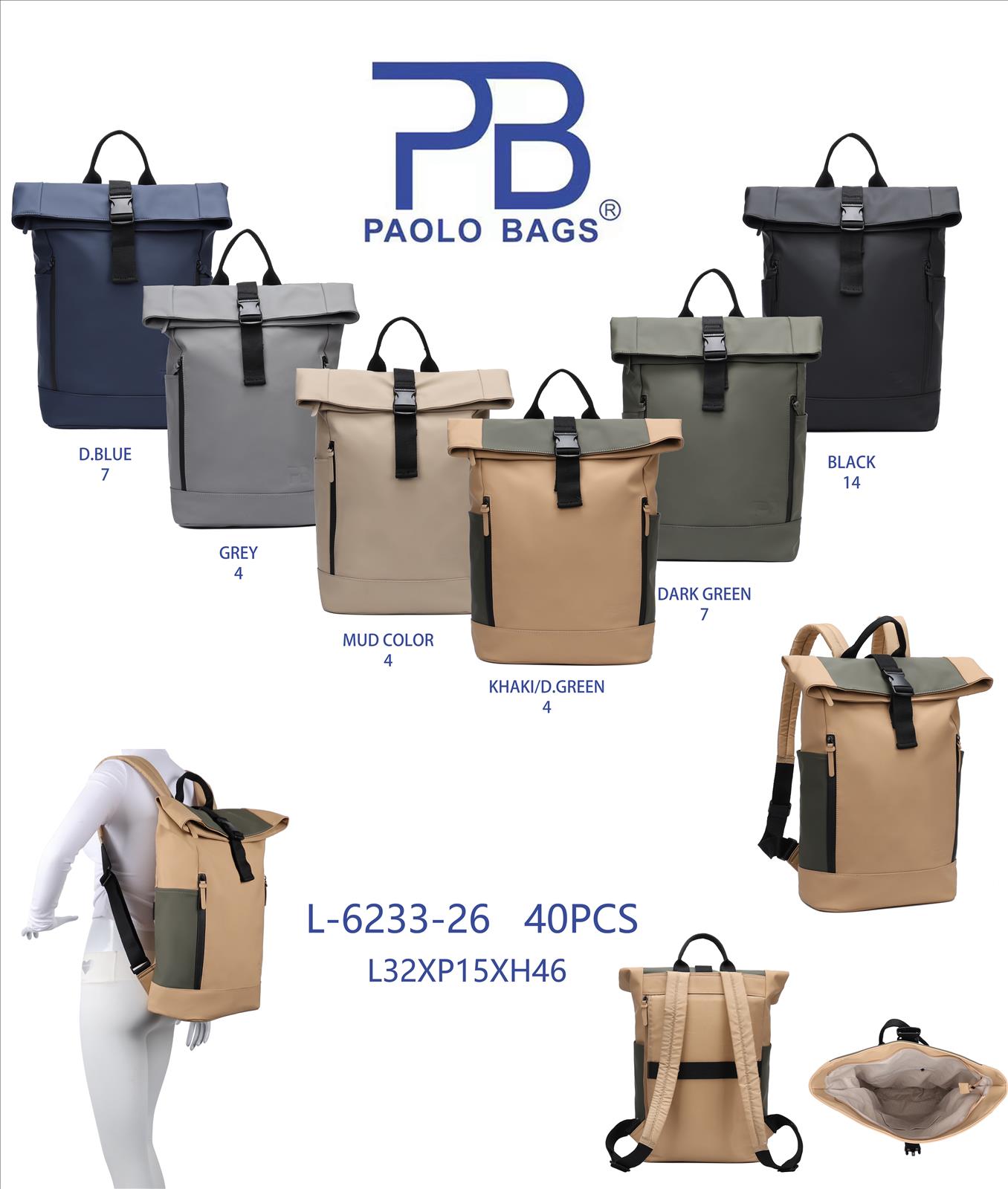 Huada Import-Export GmbH -DOB, Taschen, Schuhe, Accessoires | Artikel-Nr. L-6233-26 | Rucksack | Kategorie: RÜCKSAC | Angebot: Damenbekleidung, Damen Accessoires, Herren Accessoires, Schuhe, Young Fashion, Leather Wear | Adresse: Huada Import-Export GmbH - Raum B014 - Anton-Kux-Strasse 2 - 41460 Neuss - Tel: 021317188938 - huada8168@hotmail.com