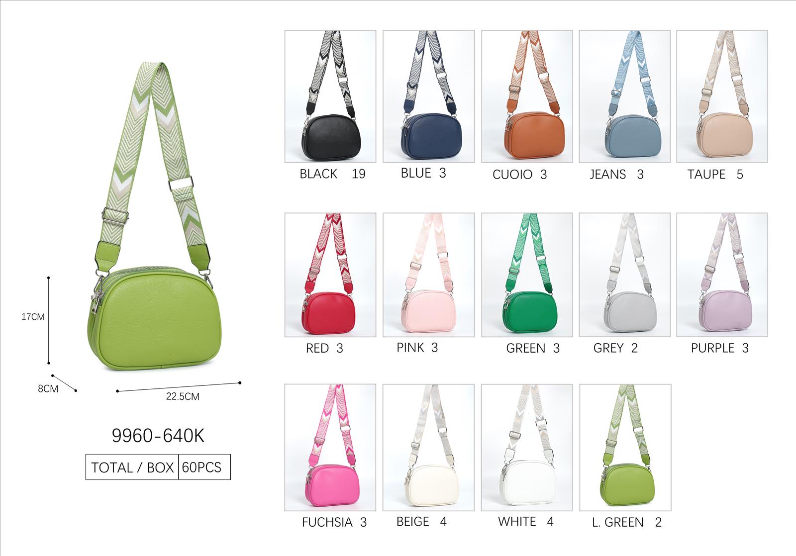 Huada Import-Export GmbH -DOB, Taschen, Schuhe, Accessoires | Artikel-Nr. 9960-640K | Umhängetaschen | Kategorie: Umhängetaschen | Angebot: Damenbekleidung, Damen Accessoires, Herren Accessoires, Schuhe, Young Fashion, Leather Wear | Adresse: Huada Import-Export GmbH - Raum B014 - Anton-Kux-Strasse 2 - 41460 Neuss - Tel: 021317188938 - huada8168@hotmail.com