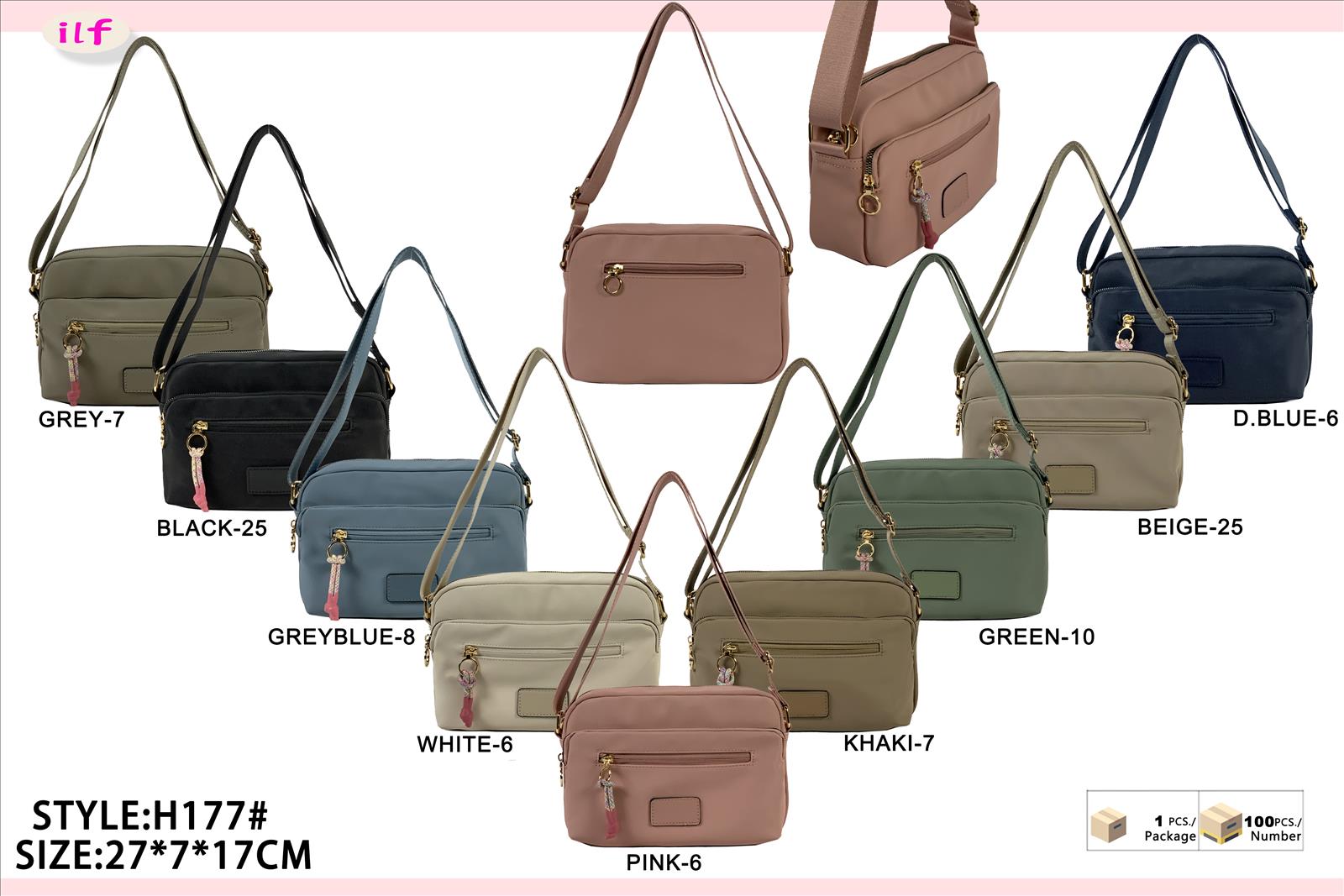 Huada Import-Export GmbH -DOB, Taschen, Schuhe, Accessoires | Artikel-Nr. H177 | Umhängetaschen | Kategorie: Umhängetaschen | Angebot: Damenbekleidung, Damen Accessoires, Herren Accessoires, Schuhe, Young Fashion, Leather Wear | Adresse: Huada Import-Export GmbH - Raum B014 - Anton-Kux-Strasse 2 - 41460 Neuss - Tel: 021317188938 - huada8168@hotmail.com