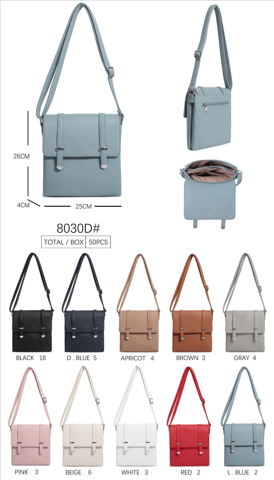 Huada Import-Export GmbH -DOB, Taschen, Schuhe, Accessoires | Artikel-Nr. 8030D | Umhängetaschen | Kategorie: Umhängetaschen | Angebot: Damenbekleidung, Damen Accessoires, Herren Accessoires, Schuhe, Young Fashion, Leather Wear | Adresse: Huada Import-Export GmbH - Raum B014 - Anton-Kux-Strasse 2 - 41460 Neuss - Tel: 021317188938 - huada8168@hotmail.com