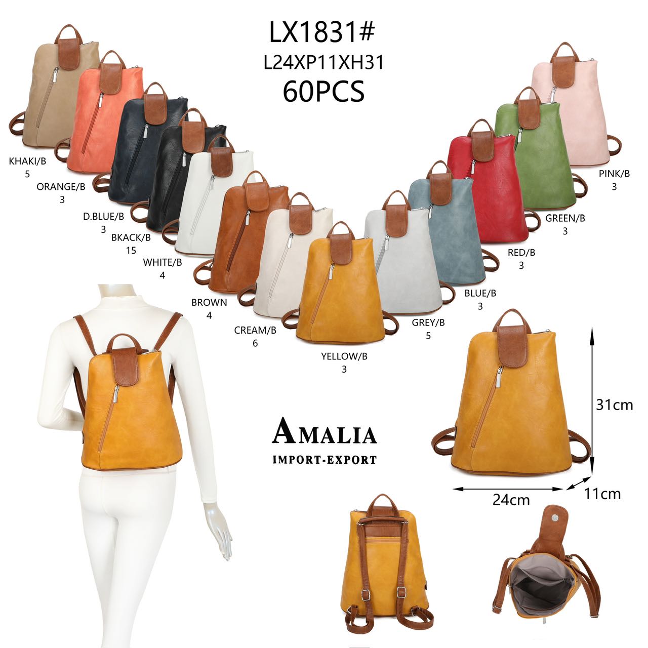 likebag by Longda Moda GmbH - Accessoires; Beachwear; Young Fashion; Leatherwear; Landhausmode - Neuss | Artikel-Nr. LX1831 | Rucksack | Angebot: Sofortprogramme, Orderware | Adresse: LD Fashion GmbH - Anton-Kux-Straße 2 - 41460 Neuss - Tel: 021314082852 - likebag@gmx.de