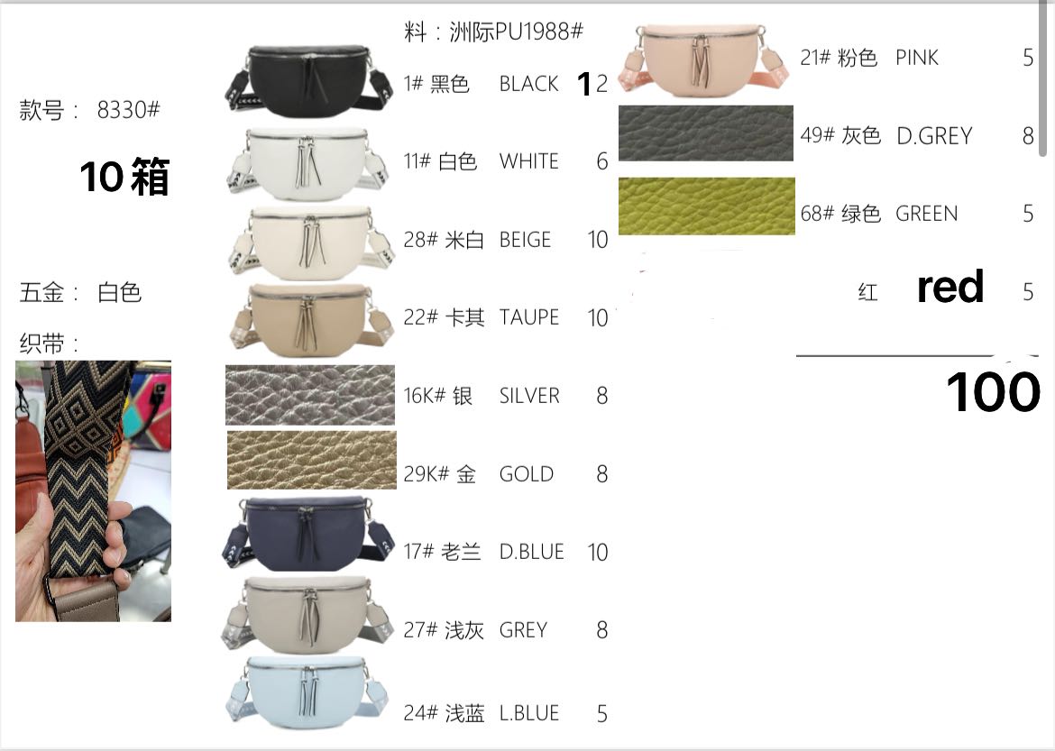 likebag by Longda Moda GmbH - Accessoires; Beachwear; Young Fashion; Leatherwear; Landhausmode - Neuss | Artikel-Nr. 8330 | Bauchtasche | Angebot: Sofortprogramme, Orderware | Adresse: LD Fashion GmbH - Anton-Kux-Straße 2 - 41460 Neuss - Tel: 021314082852 - likebag@gmx.de