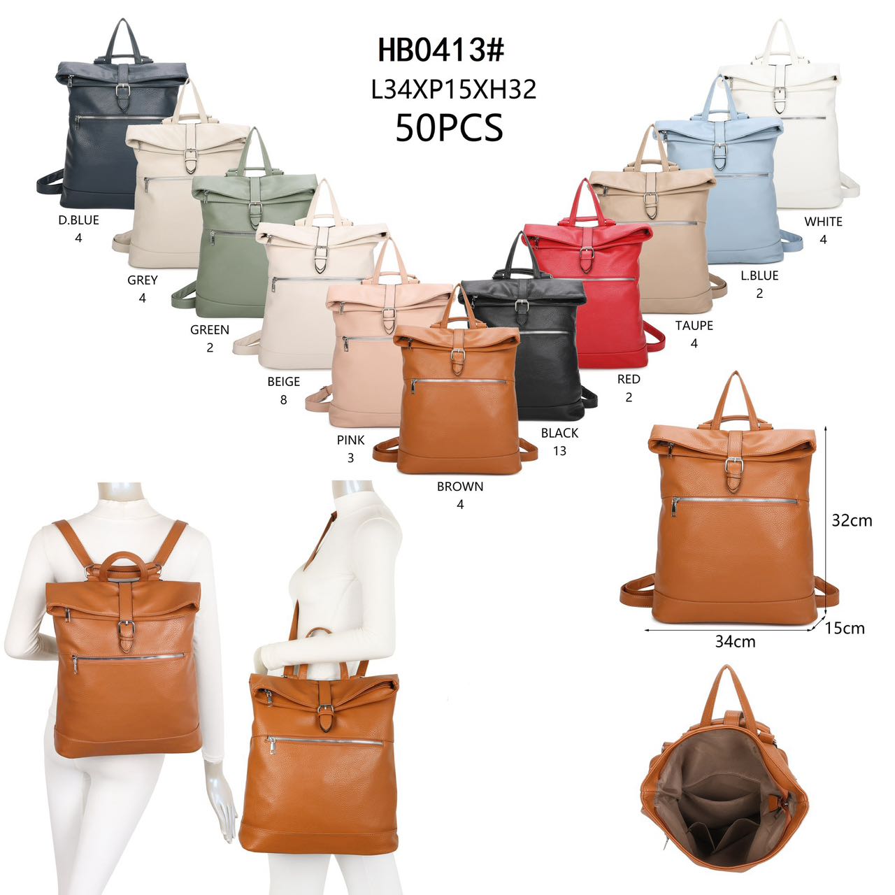 likebag by Longda Moda GmbH - Accessoires; Beachwear; Young Fashion; Leatherwear; Landhausmode - Neuss | Artikel-Nr. HB0413 | Rucksack | Angebot: Sofortprogramme, Orderware | Adresse: LD Fashion GmbH - Anton-Kux-Straße 2 - 41460 Neuss - Tel: 021314082852 - likebag@gmx.de