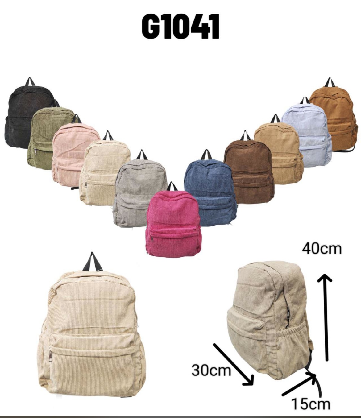 likebag by Longda Moda GmbH - Accessoires; Beachwear; Young Fashion; Leatherwear; Landhausmode - Neuss | Artikel-Nr. G1041 | Cord Rucksack | Angebot: Sofortprogramme, Orderware | Adresse: LD Fashion GmbH - Anton-Kux-Straße 2 - 41460 Neuss - Tel: 021314082852 - likebag@gmx.de