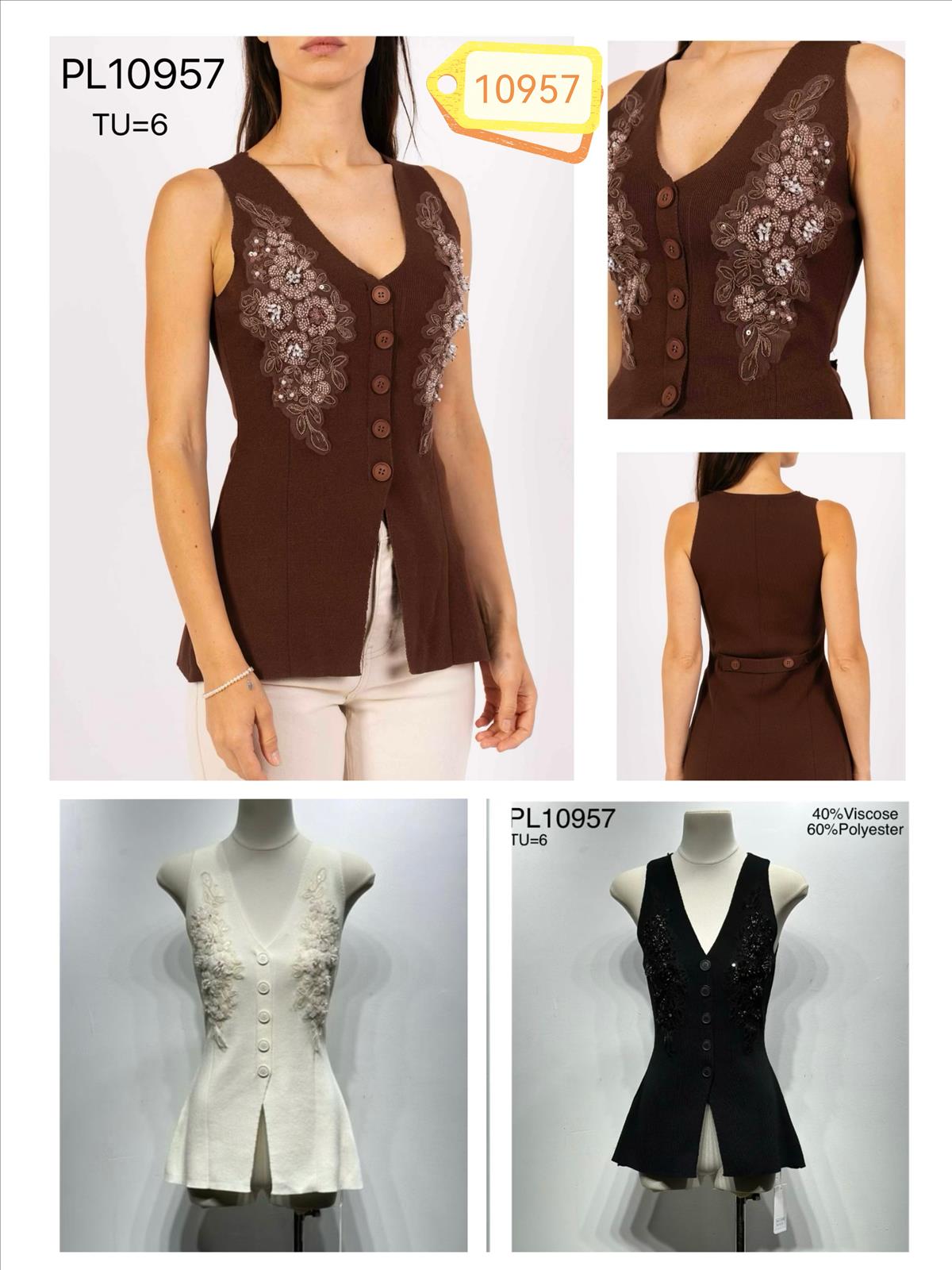 Miss Furs GmbH - MISS FURS Damenmode - Accessoires, Sportswear, Jeans, Tops, Bags | Artikel-Nr. 10957 | Weste | Kategorie: Bekleidung / Weste | Angebot: Damenbekleidung, Damen Accessoires, Young Fashion, Sofortprogramme, Orderware | Adresse: Miss Furs GmbH - Breslauer Str. 8 - 41460 Neuss - Tel: 02131-3165333 - info@missfurs.de