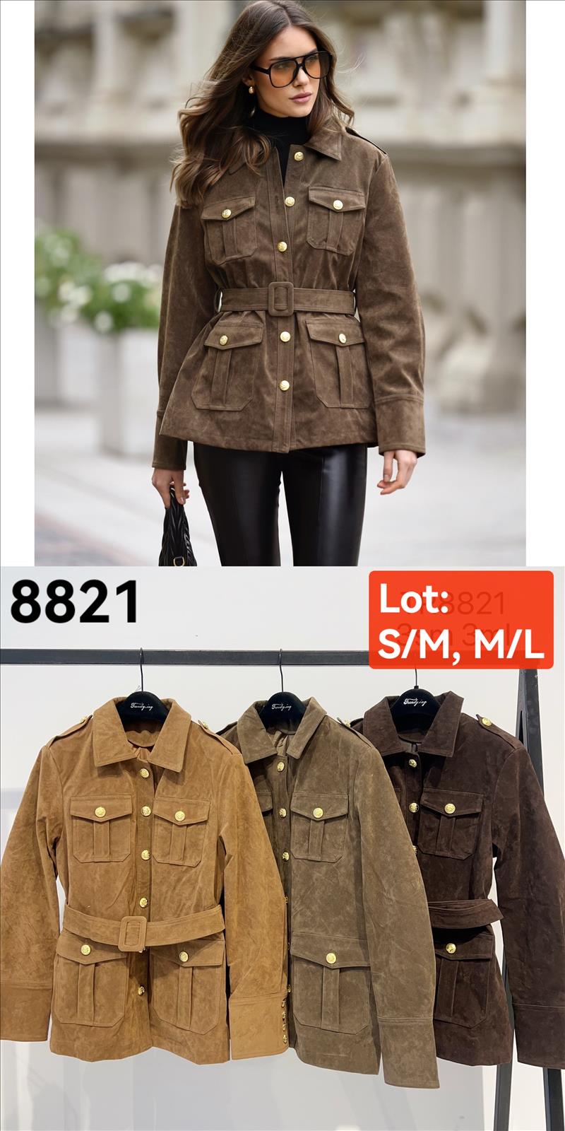 Miss Furs GmbH - MISS FURS Damenmode - Accessoires, Sportswear, Jeans, Tops, Bags | Artikel-Nr. 8821 | Wildleder | Kategorie: Bekleidung / Outerwear / Jacke | Angebot: Damenbekleidung, Damen Accessoires, Young Fashion, Sofortprogramme, Orderware | Adresse: Miss Furs GmbH - Breslauer Str. 8 - 41460 Neuss - Tel: 02131-3165333 - info@missfurs.de
