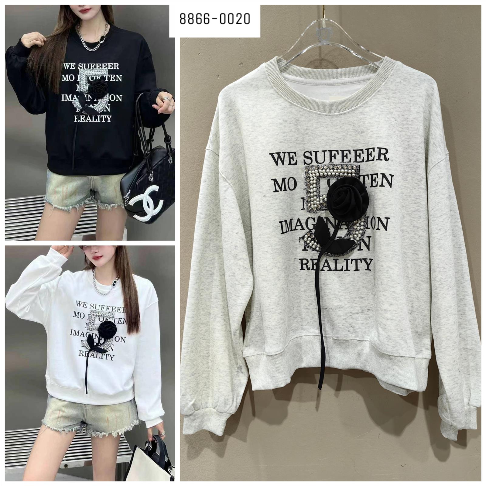Miss Furs GmbH - MISS FURS Damenmode - Accessoires, Sportswear, Jeans, Tops, Bags | Artikel-Nr. 8866 | Sweatershirt | Kategorie: Bekleidung / Sweatshirt | Angebot: Damenbekleidung, Damen Accessoires, Young Fashion, Sofortprogramme, Orderware | Adresse: Miss Furs GmbH - Breslauer Str. 8 - 41460 Neuss - Tel: 02131-3165333 - info@missfurs.de