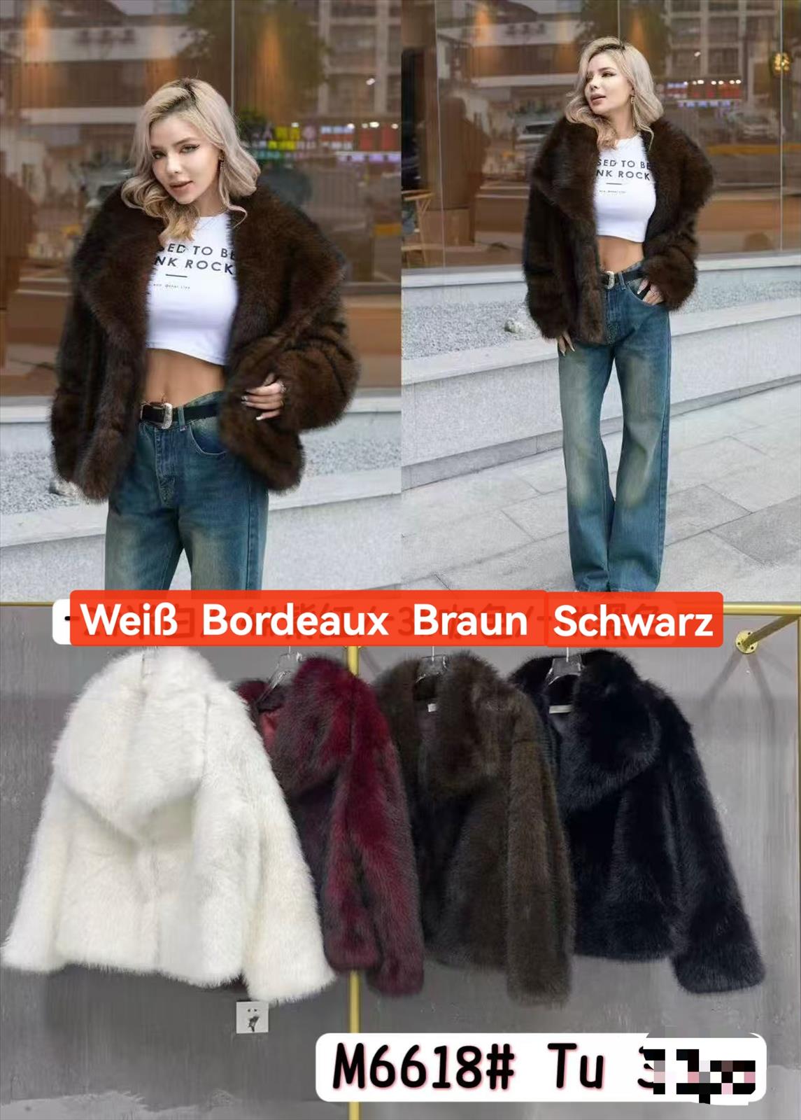 Miss Furs GmbH - MISS FURS Damenmode - Accessoires, Sportswear, Jeans, Tops, Bags | Artikel-Nr. 6618 | Felljacke | Kategorie: Bekleidung / Outerwear / Jacke | Angebot: Damenbekleidung, Damen Accessoires, Young Fashion, Sofortprogramme, Orderware | Adresse: Miss Furs GmbH - Breslauer Str. 8 - 41460 Neuss - Tel: 02131-3165333 - info@missfurs.de