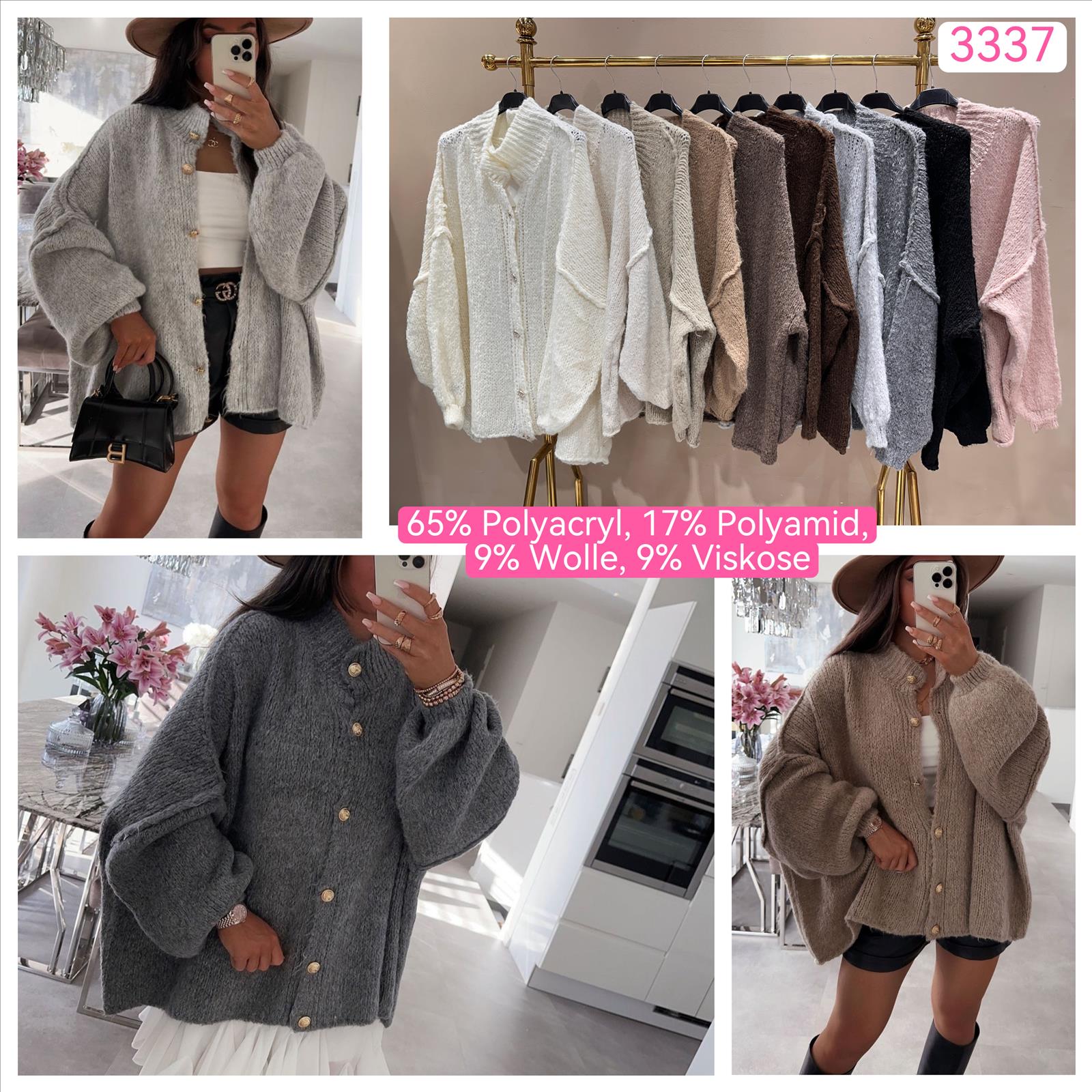 Miss Furs GmbH - MISS FURS Damenmode - Accessoires, Sportswear, Jeans, Tops, Bags | Artikel-Nr. 3337 | Pullover/Strickjacke | Kategorie: Bekleidung / Pullover | Angebot: Damenbekleidung, Damen Accessoires, Young Fashion, Sofortprogramme, Orderware | Adresse: Miss Furs GmbH - Breslauer Str. 8 - 41460 Neuss - Tel: 02131-3165333 - info@missfurs.de