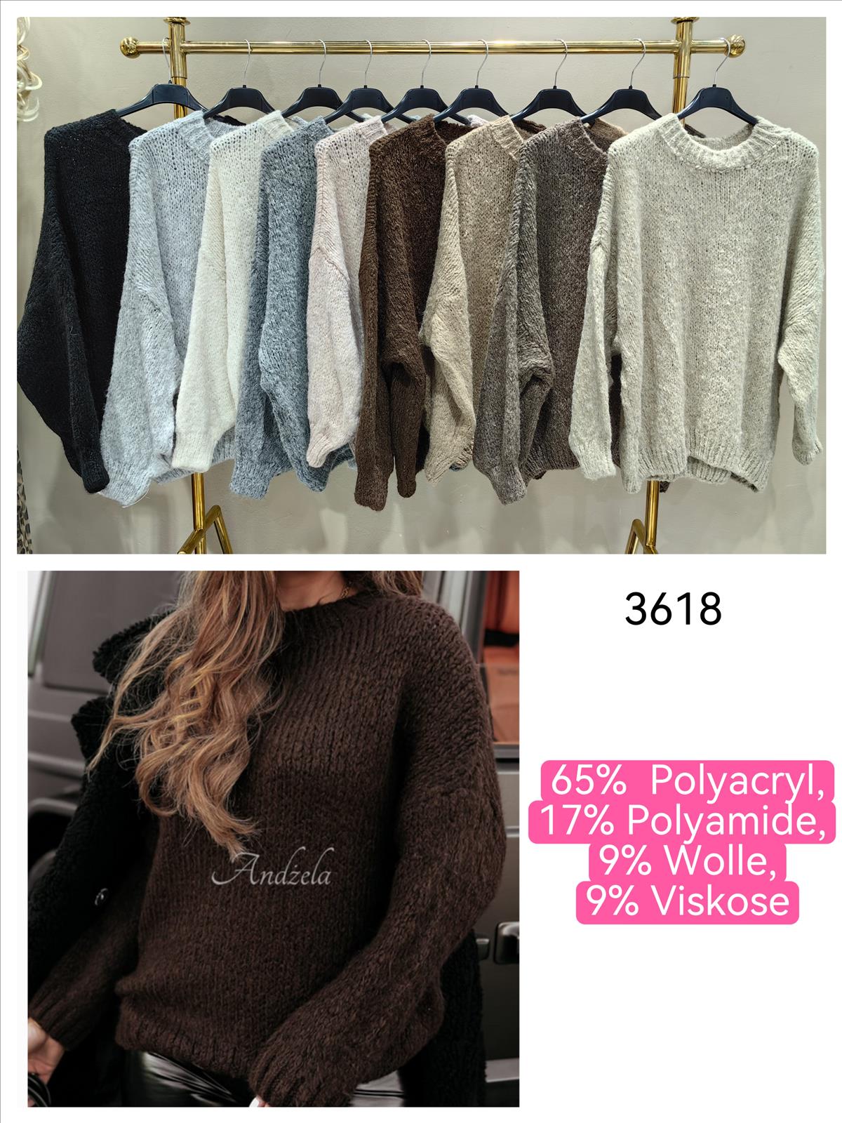 Miss Furs GmbH - MISS FURS Damenmode - Accessoires, Sportswear, Jeans, Tops, Bags | Artikel-Nr. 3618 | Pullover | Kategorie: Bekleidung / Pullover | Angebot: Damenbekleidung, Damen Accessoires, Young Fashion, Sofortprogramme, Orderware | Adresse: Miss Furs GmbH - Breslauer Str. 8 - 41460 Neuss - Tel: 02131-3165333 - info@missfurs.de
