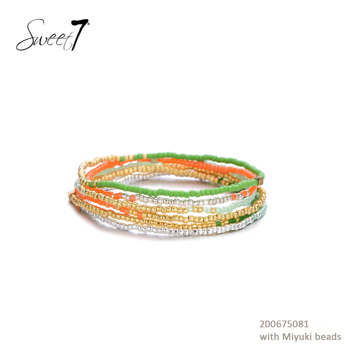 Hier geht's zum Shop von: Sunny Mode GmbH - Junge Mode aus Paris | Artikel-Nr. 200675081 | Sweet7 Armband-Set mit Miyuki-Perlen | Stylisches mehrreihiges Armband-Set der Marke Sweet7. Die feinen Miyuki-Perlen in frischen Farben kombiniert mit goldfarbenen Elementen sorgen für einen fröhlichen, sommerlichen Look. Die Armbänder sind elastisch und lassen sich angenehm tragen | Kategorie: Schmuck / Armbänder | Adresse: Sunny Mode GmbH - Kölner Str. 1 - 65760 Eschborn - Tel: 06196 483138 - info@sunnymode.de | Angebot: Damenbekleidung, Damen Accessoires, Große Größen, Young Fashion, Sofortprogramme