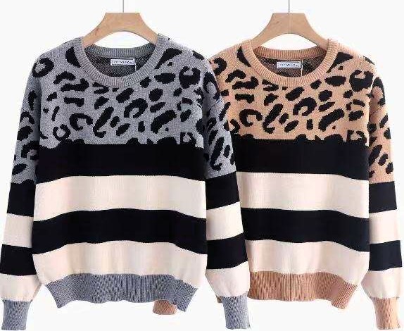 Hier geht's zum Shop von: LB new fashion GmbH & Co KG - DOB, Accessoires, Young Fashion, Big Sizes - Eschborn | Pullover Leo und Streifen | Artikel-Nr. 2705 | Pullover mit Leo und Streifen 50% Viscose, 28% Polyester, 22% Nylon | Kategorie: Pullover | Adresse: LB new fashion GmbH & Co KG - Kölner Str. 1 - 65760 Eschborn - Tel: 06196/7730740 - lbfashion24@gmail.com | Angebot: Sofortprogramme, Orderware
