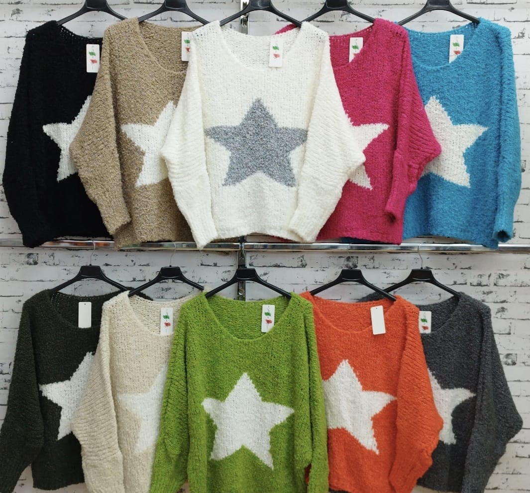 LaCasa GmbH - Großhandel Damenmode - Übergrößen DOB AA70-AA90, Übergrößen Hosen bis 58, Italia Mode | Artikel-Nr. 1452 Star | Pullover | 4% Aplaca 18% Wool 16% Viscose 62 Acrylic | Angebot: Damenbekleidung, Herrenbekleidung, Große Größen, Young Fashion, Leather Wear, Sofortprogramme, Orderware | Adresse: La Casa GmbH - Gelsenkirchener Str. 122 - 44649 Herne - Tel: 02131-3837077 - lacasapic@gmail.com