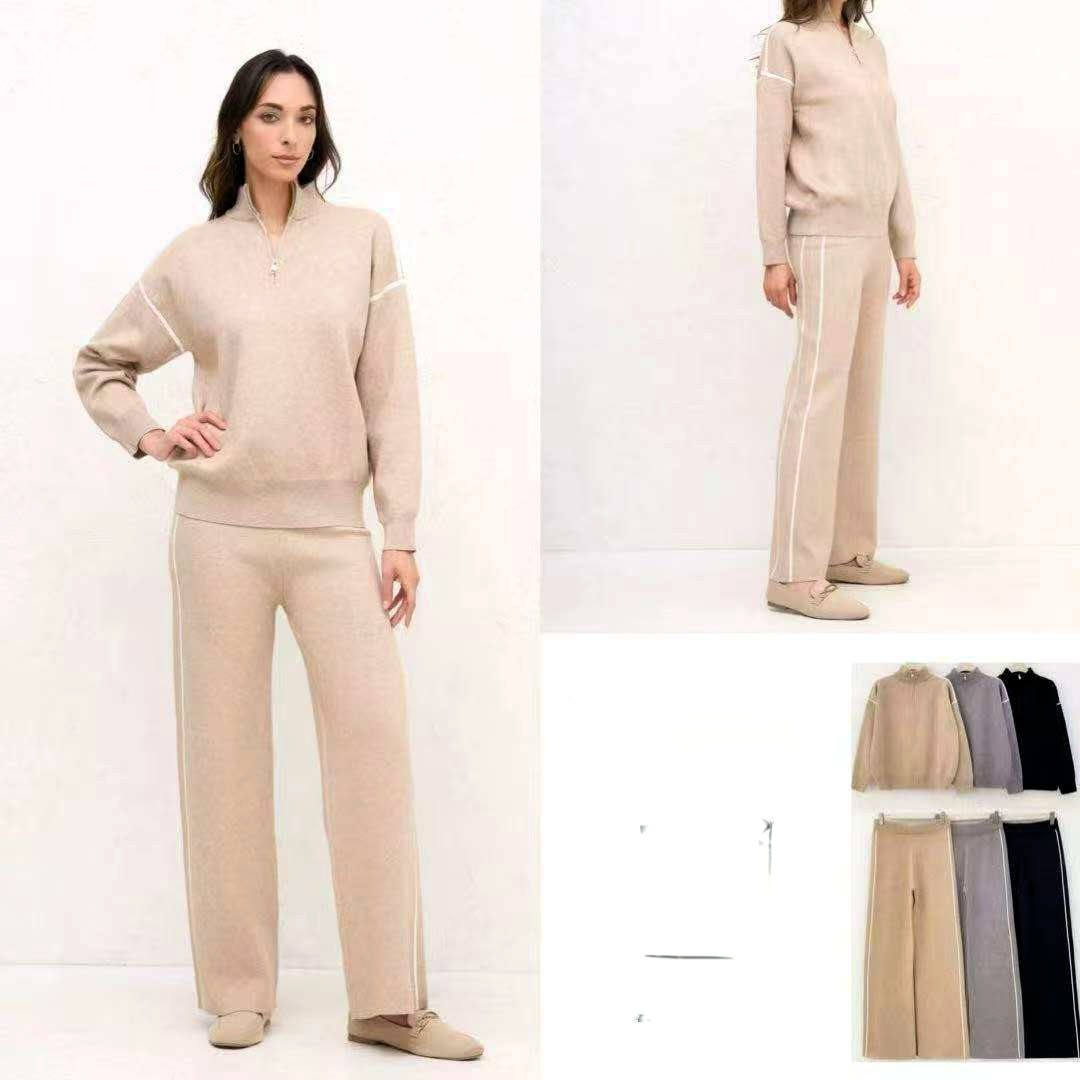 Hier geht's zum Shop von: LB new fashion GmbH & Co KG - DOB, Accessoires, Young Fashion, Big Sizes - Eschborn | Strick-Zweiteiler | Artikel-Nr. 5817 | Zweiteiler Strickhose mit Pullover Streifen seitlich Pullover mit Zip 50% Viscose, 28% Polyester, 22% Nylon | Kategorie: Zweiteiler | Adresse: LB new fashion GmbH & Co KG - Kölner Str. 1 - 65760 Eschborn - Tel: 06196/7730740 - lbfashion24@gmail.com | Angebot: Sofortprogramme, Orderware