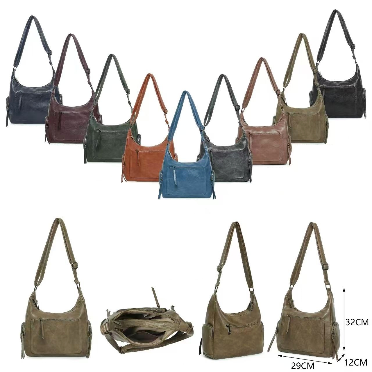 Hier geht's zum Shop von: Skyflame GmbH - Damen u. Herrenaccessoires, Taschen, Lederwaren | Artikel-Nr. HH7567 | Umhängetasche | Artikelnummer HH7567 -ca. 29x32x12cm -100% PU -mit 2x RV Hauptfächer -Innen: 2x Steckfächer und 1x RV Rückfach -Vorne 1x RV Fach -Auf beiden Seiten je 1x RV Fach -Auf der Rückseite 1x Reißverschlussfach -mit Schultergurt / verstellbar | Kategorie: Umhägetaschen:Damen/Herren | Adresse: Skyflame GmbH - Anton-Kux-Str.2 - 41460 Neuss - Tel: 021313168808 - info.skyflame@gmail.com | Angebot: Damen Accessoires, Herren Accessoires, Beach Wear, Große Größen, Kinder & Teens, Young Fashion, Landhausmode, Leather Wear, Sofortprogramme, Orderware