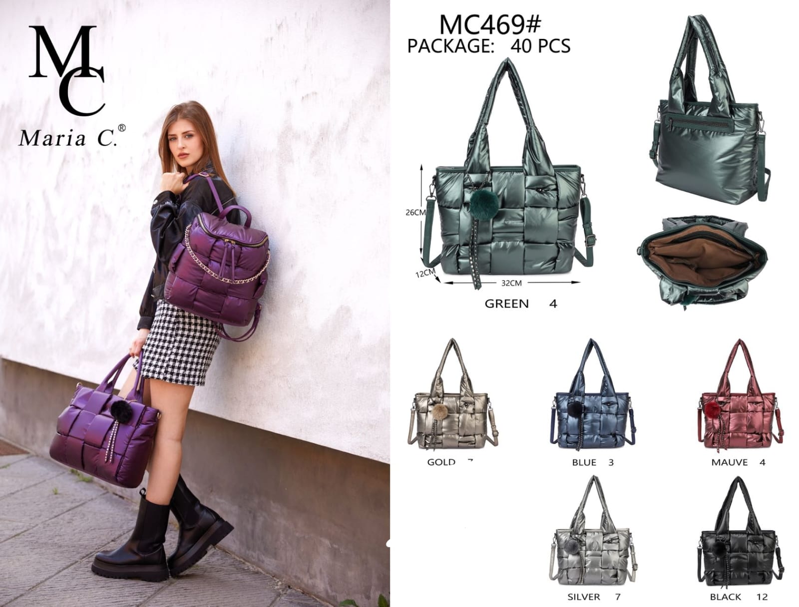 GIO TEX GMBH - Accessoires - Neuss | Artikel-Nr. 469 | Gesteppte Polstertasche | Kategorie: Taschen / Trage Tasche | Angebot: Damen Accessoires | Adresse: GIO TEX GMBH - Breslauerstraße 8 - 41460 Neuss - Tel: 021313658438 - giotexgmbh@yahoo.com