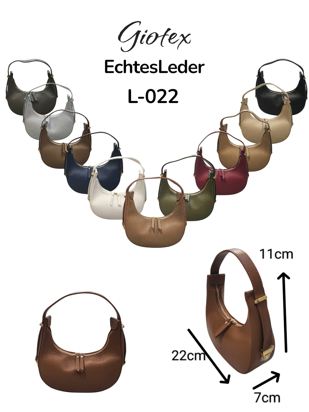 GIO TEX GMBH - Accessoires - Neuss | Artikel-Nr. L022 | Leder Shoulder Bag | Kategorie: Taschen / Leder | Angebot: Damen Accessoires | Adresse: GIO TEX GMBH - Breslauerstraße 8 - 41460 Neuss - Tel: 021313658438 - giotexgmbh@yahoo.com